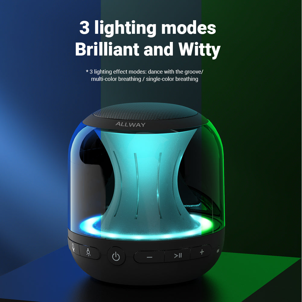 Allway PBT001 Portable Bluetooth Speaker with Changing Lights